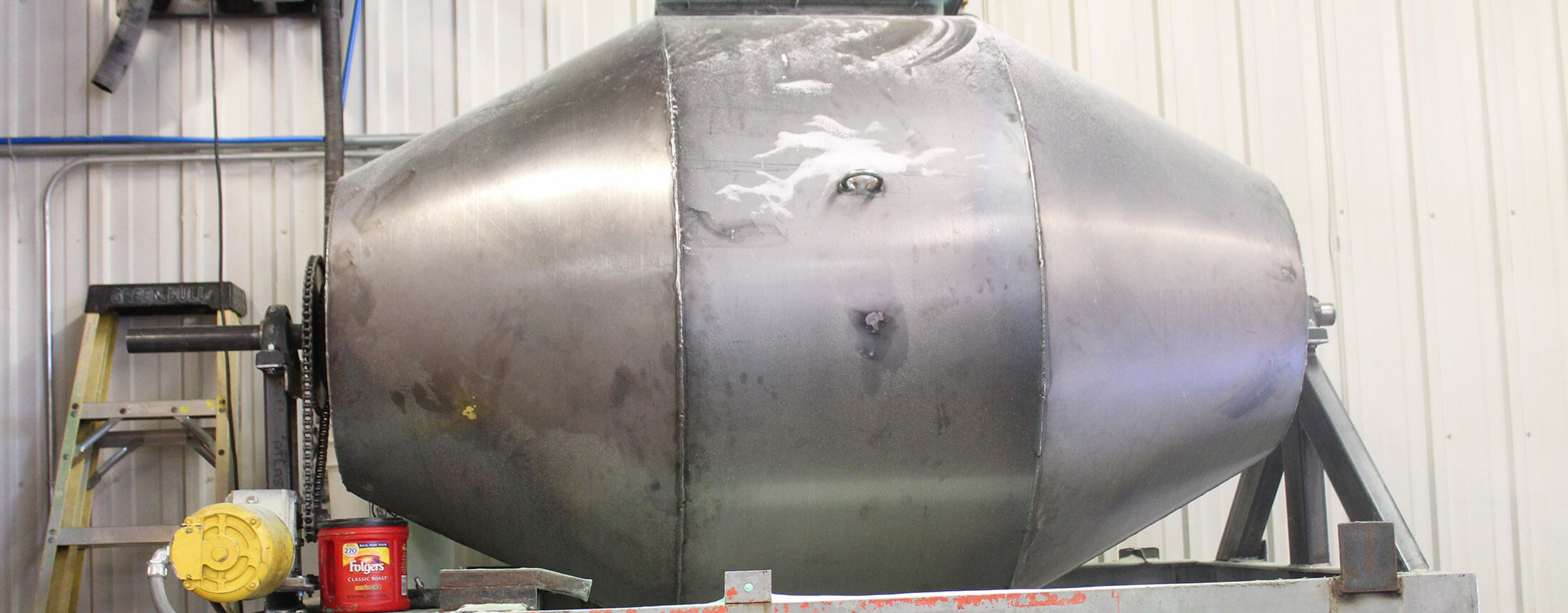 Large casted mold for making plastic rotational molding parts at Advanced Plastics Rotomolding in Swanville, MN